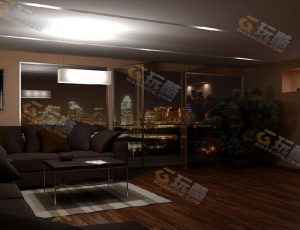 玩酷CG网—大客厅Blender模型