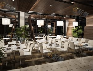 玩酷CG网—西式餐厅Blender模型