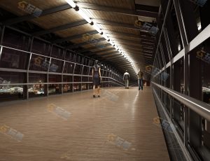 玩酷CG网—户外大天桥台Blender模型