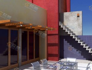 玩酷CG网—茶餐厅外景Blender模型