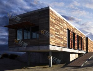 玩酷CG网—方形木屋房Blender模型