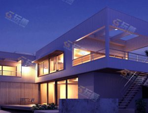 玩酷CG网—时尚方形别墅Blender模型