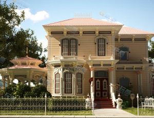 玩酷CG网—花园别墅Blender模型