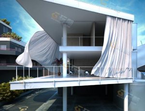 玩酷CG网—别墅楼Blender模型