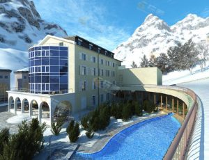 玩酷CG网—雪山别墅Blender模型