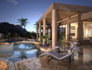 玩酷CG网—酒店温泉Blender模型