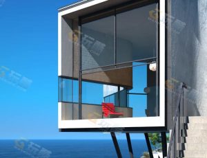 玩酷CG网—海景别墅休闲台Blender模型