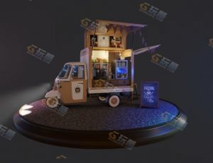 玩酷CG网—美食小车Blender模型
