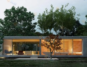 现代长方形别墅Blender模型