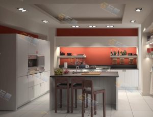 时尚简约干净厨房Blender模型