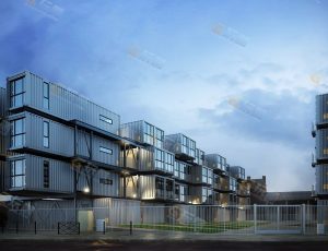 现代创意集装箱建筑Blender模型