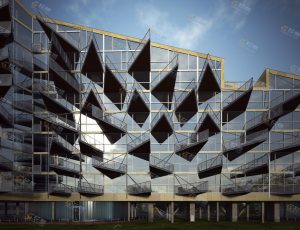 现代创意特色建筑Blender模型