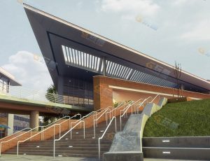 校园大型建筑馆Blender模型