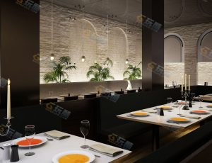 西式高级餐厅Blender模型