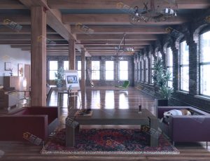 豪华装修绘画室Blender模型