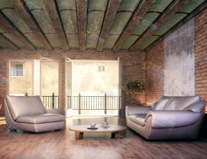 老式装修风客厅Blender模型