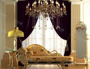 欧式装潢客厅Blender模型