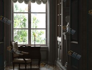 普通欧式书房Blender模型