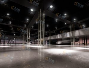 国外复古风工业风格厂房厂棚大Blender模型