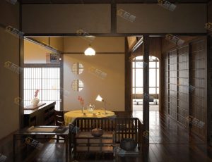 日本茶馆Blender模型