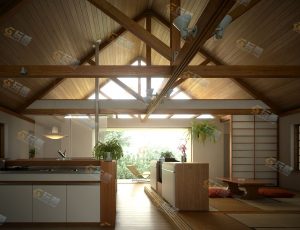 日本客厅Blender模型