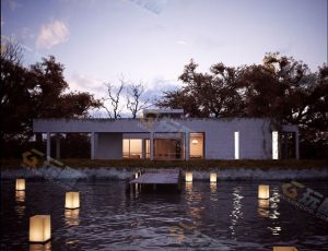 现代创意设计别墅Blender模型