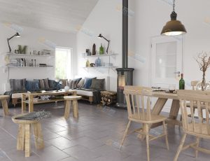 时尚干净简洁客厅Blender模型