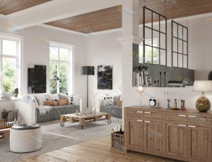 现代宽敞休闲室Blender模型