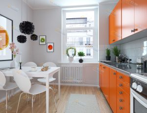 现代舒适厨房饭厅Blender模型