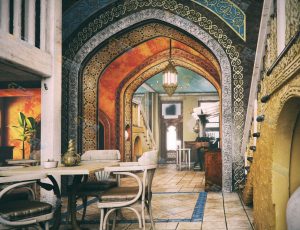 东南亚别墅餐厅Blender模型