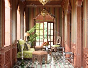 东南亚风格休闲区Blender模型