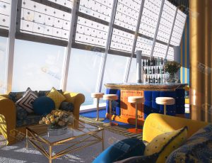 高端酒店大堂休息室Blender模型