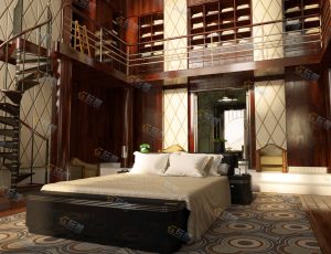 奢华复式卧室Blender模型