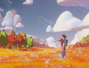 梦幻卡通红色秋季森林Blender模型