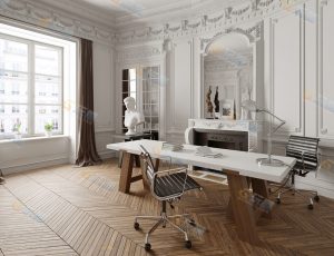 欧式装修风书房Blender模型