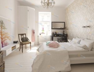 女性装修风格卧室Blender模型