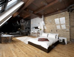 现代宽敞房间卧室Blender模型