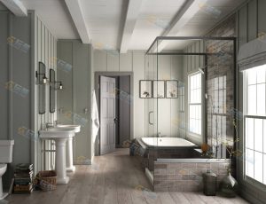 北欧普通浴室Blender模型