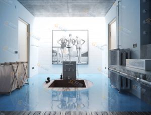 艺术装修风澡堂Blender模型