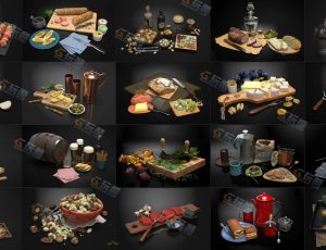 西餐食物合辑Blender模型