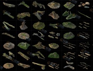 自然枯树树木石头合辑Blender模型