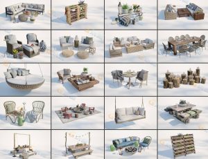 北欧风格家具Blender模型