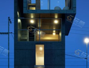 水泥墙方形艺术别墅Blender模型