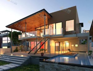 现代时尚气派大别墅Blender模型