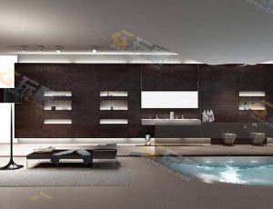 超级宽敞大浴室Blender模型