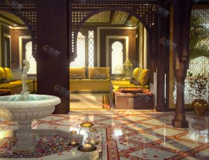 东南亚奢华风格装修会所Blender模型