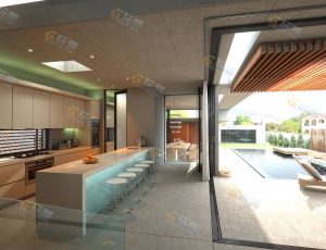 富人宽敞大别墅室内Blender模型