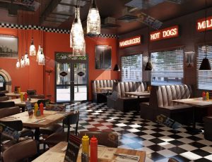 汉堡餐厅Blender模型