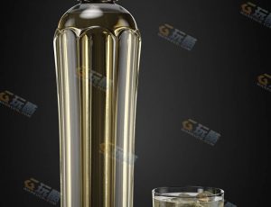 酒瓶酒杯Blender模型