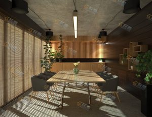 木板装修会议室Blender模型